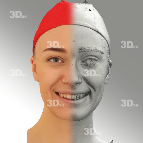 Head Woman White Slim 3D Phonemes And Emotions