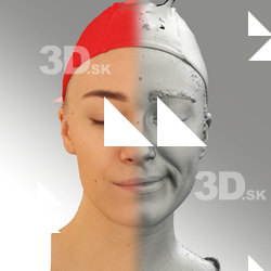 3D head scan of sneer emotion left - Dina