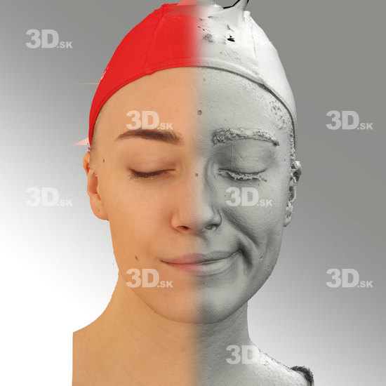 Head Emotions Woman White Slim 3D Phonemes And Emotions