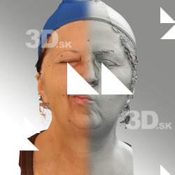 3D head scan of sneer emotion right - Zdenka