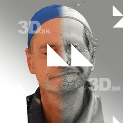 3D head scan of sneer emotion left - Richard