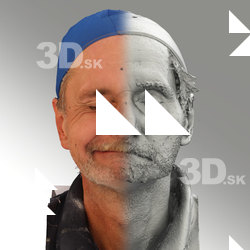3D head scan of sneer emotion right - Richard