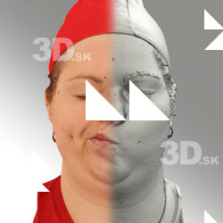 3D head scan of sneer emotion right - Misa