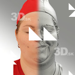 3D head scan of sneer emotion left - Misa