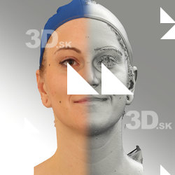 3D head scan of natural smiling emotion - Jana