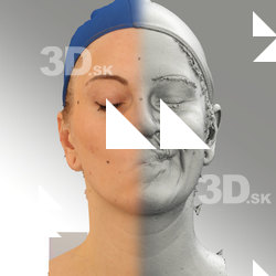 3D head scan of sneer emotion left - Jana