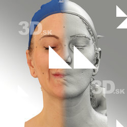 3D head scan of sneer emotion right - Jana