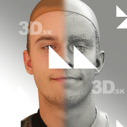 3D head scan of natural smiling emotion - Jirka