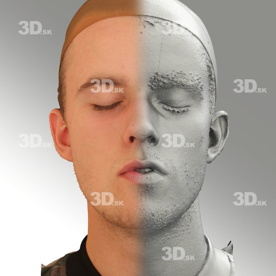 Head Phonemes Man White Slim 3D Phonemes And Emotions