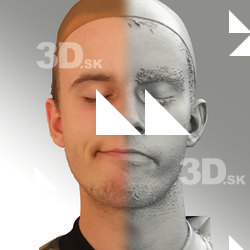 3D head scan of sneer emotion right - Jirka