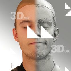 3D head scan of sneer emotion left - Jirka