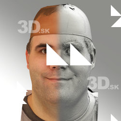 3D head scan of natural smiling emotion - Martin