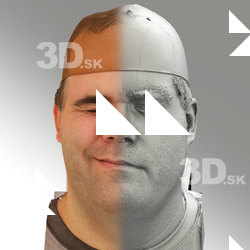 3D head scan of sneer emotion right - Martin