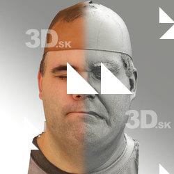 3D head scan of sneer emotion left - Martin