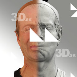 3D head scan of sneer emotion right - Richard