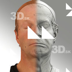 3D head scan of sneer emotion left - Richard
