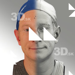 3D head scan of natural smiling emotion - Marcel