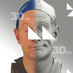 3D head scan of sneer emotion left - Marcel