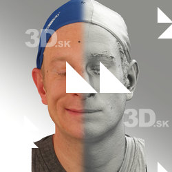 3D head scan of sneer emotion right - Marcel
