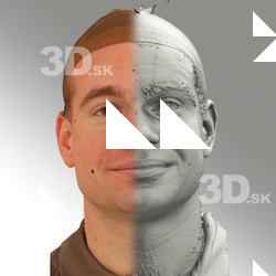 3D head scan of natural smiling emotion - Petr