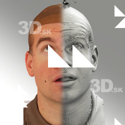 3D head scan of looking up emotion - Petr