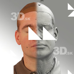 3D head scan of sneer emotion left - Petr