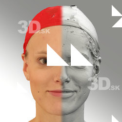 3D head scan of natural smiling emotion - Dana