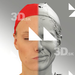 3D head scan of sneer emotion left - Dana