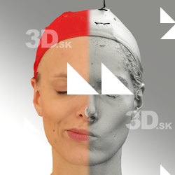 3D head scan of sneer emotion right - Dana