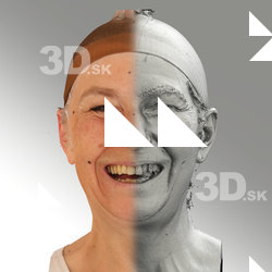 3D head scan of smiling emotion - Eva