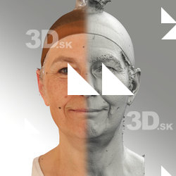 3D head scan of natural smiling emotion - Eva
