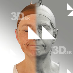 3D head scan of sneer emotion right - Eva
