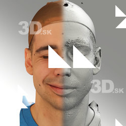 3D head scan of sneer emotion right - Jiri