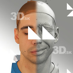 3D head scan of sneer emotion left - Jiri