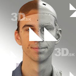 3D head scan of natural smiling emotion - Kuba