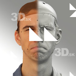 3D head scan of angry emotion - Kuba