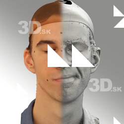 3D head scan of sneer emotion left - Kuba