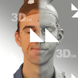 3D head scan of sneer emotion right - Kuba