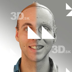 3D head scan of smiling emotion - Lukas