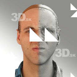 3D head scan of angry emotion - Lukas