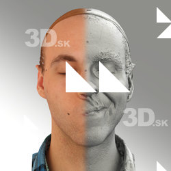 3D head scan of sneer emotion left - Lukas