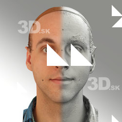 3D head scan of natural smiling emotion - Lukas
