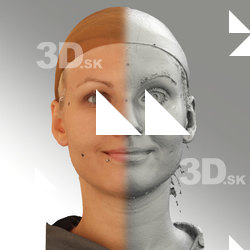 3D head scan of natural smiling emotion - Iva