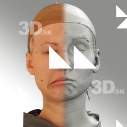 3D head scan of sneer emotion right - Iva
