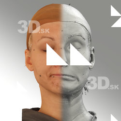 3D head scan of sneer emotion left - Iva