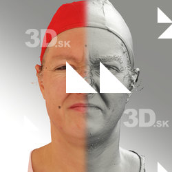 3D head scan of angry emotion - Daniela