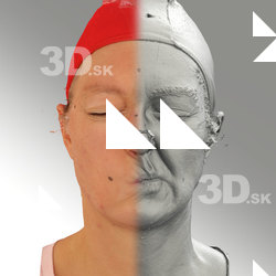 3D head scan of sneer emotion left - Daniela