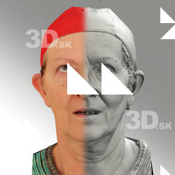 3D head scan of looking up emotion - Marie