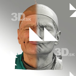 3D head scan of sneer emotion right - Zdenek