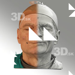 3D head scan of sneer emotion left - Zdenek